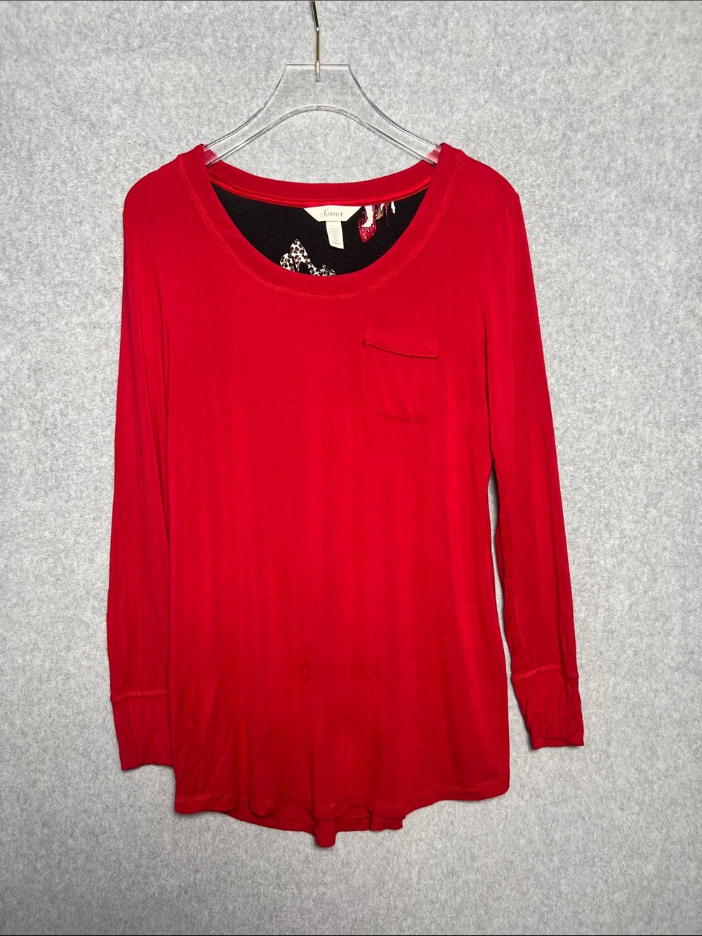 Soma pajama top with pocket sz XS long sleeve solid red